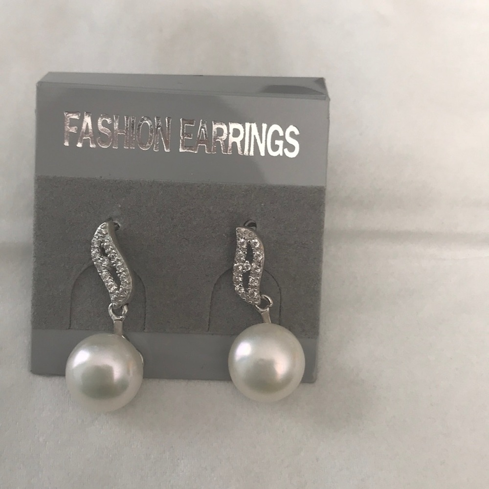 Sterling silver 925 cubic zirconia with pearl